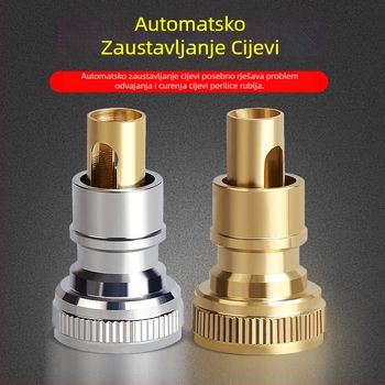 Bakreni slavina za perilicu rublja s automatskim zatvaranjem i universalnim 1/2-inč adapterom s provjerni ventil