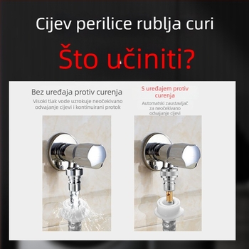 Bakreni slavina za perilicu rublja s automatskim zatvaranjem i universalnim 1/2-inč adapterom s provjerni ventil
