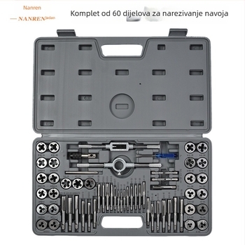 60-dijeli set za navojne alatke, metrički i imperijalni navoji, ručni alati za navojno rezanje, set taps kliješta
