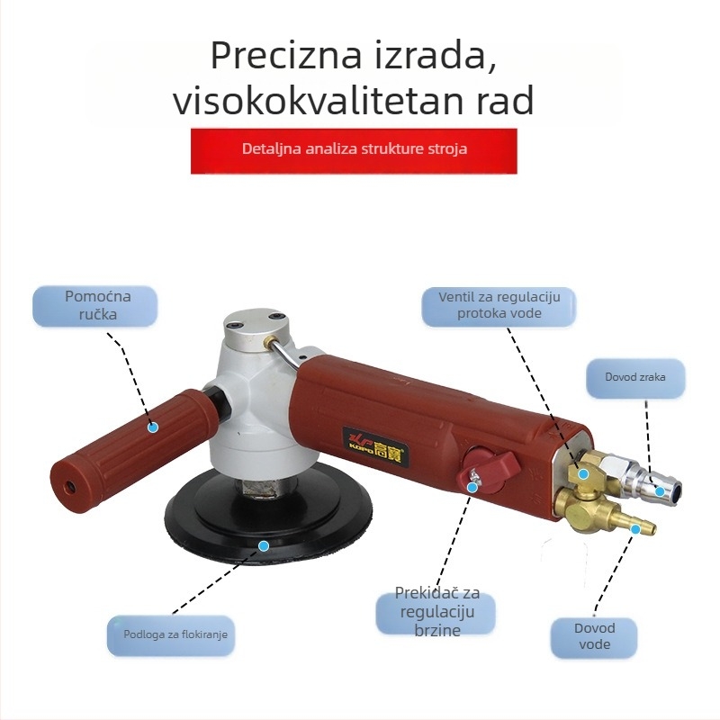 Kaobao Pneumatski vodeni stroj za brušenje i poliranje kamena, mokro brušenje, 3–4 inča