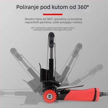 Pneumatska ručna brusilica za poliranje i brušenje, rotirajuća traka za brušenje 10/20 mm, suho brušenje, prijenosno