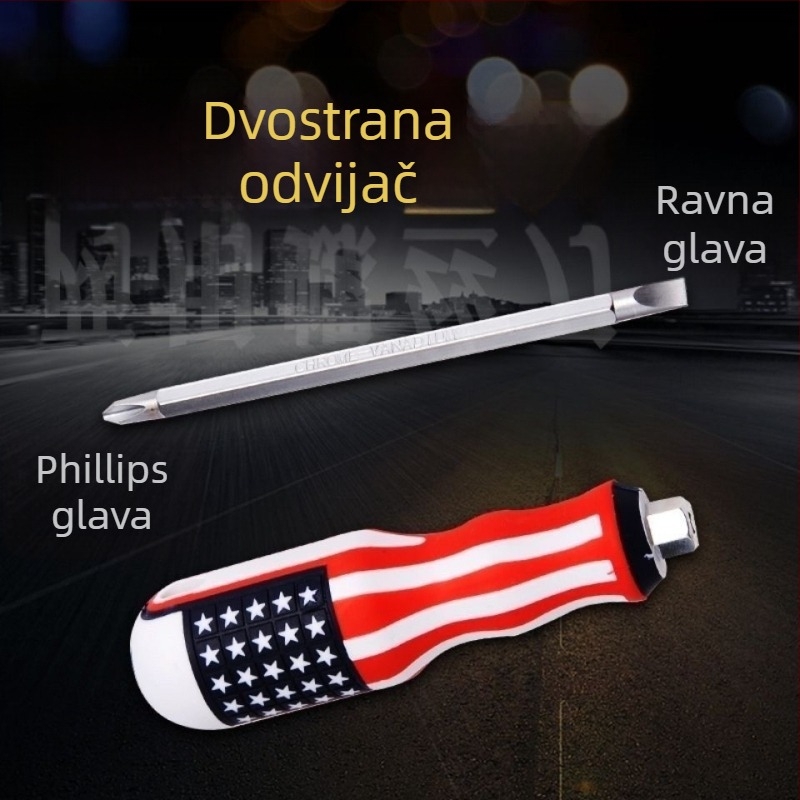Odvijač u stilu zastave, dvostruke namjene: ravni vrh i križni vrh, teleskopski, ručni odvijač