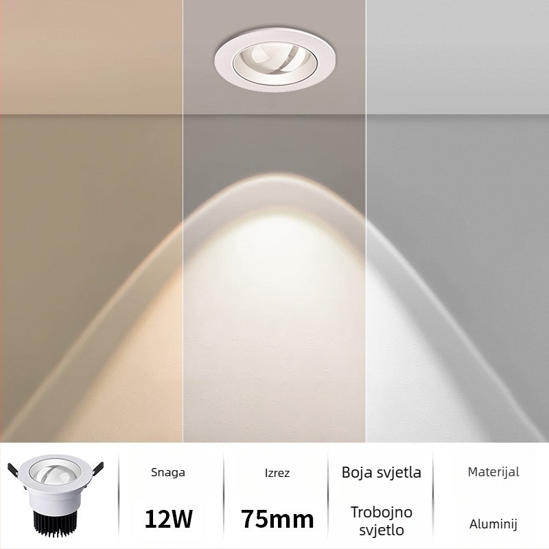 Plavo-ljubičasti ugrađeni LED downlight sa spotom za spavaću sobu i dnevnu sobu