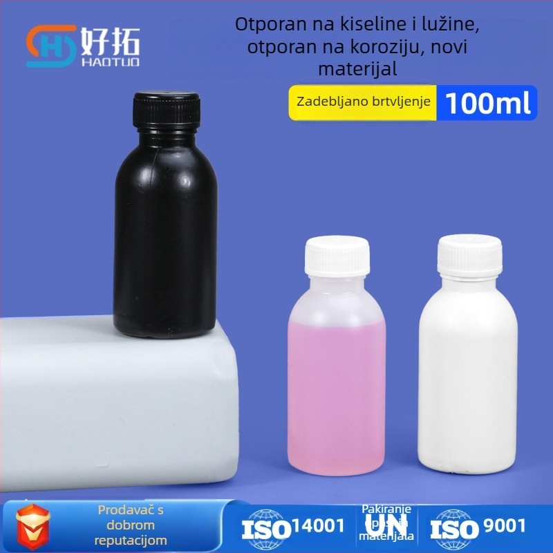 HDPE boca za reagente, hrana-razred kvalitete, zatvorena posuda za uzorke 100 ml, za alkoholne tekućine, plastična boca