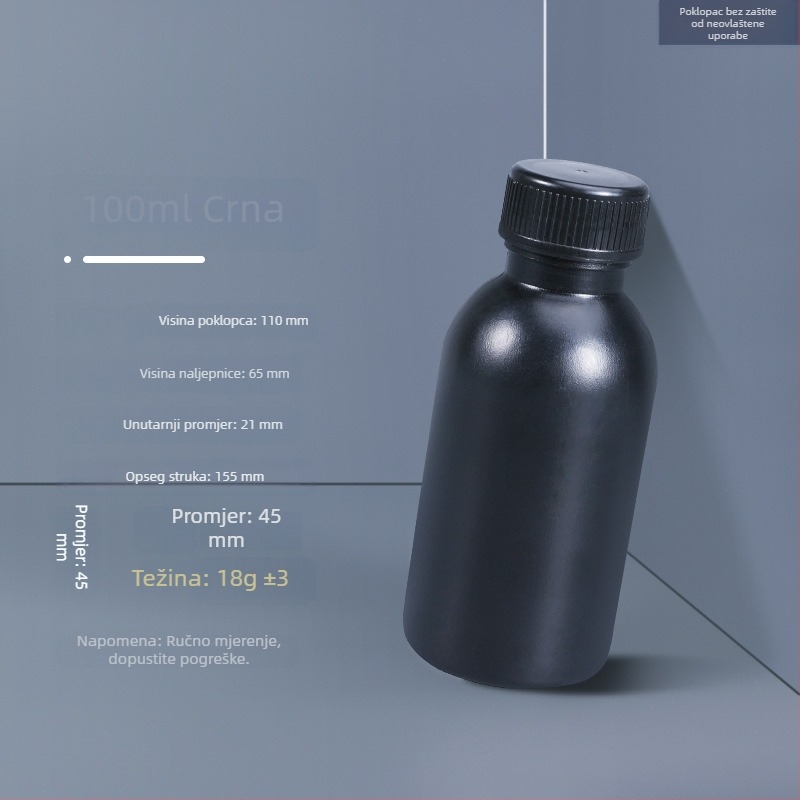 HDPE boca za reagente, hrana-razred kvalitete, zatvorena posuda za uzorke 100 ml, za alkoholne tekućine, plastična boca
