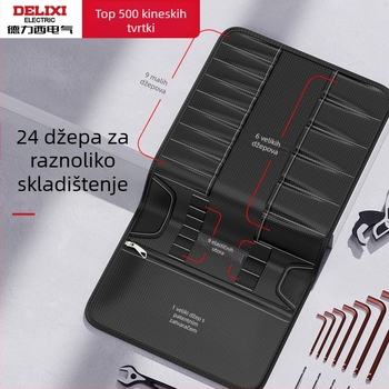 Delixi torba za alate za električare – rolna torba za alate, kompaktna i svestrana, pretinci za ključeve i kliješta, otporna na habanje