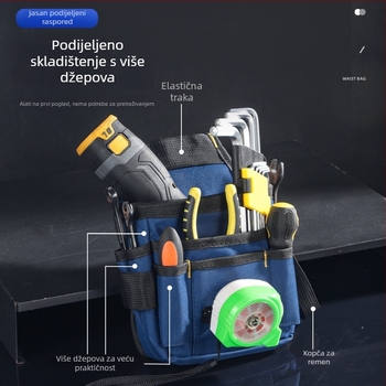 Višenamjenska pojasna torba za alate električara, izdržljiva Oxford platna s složenim spremištima