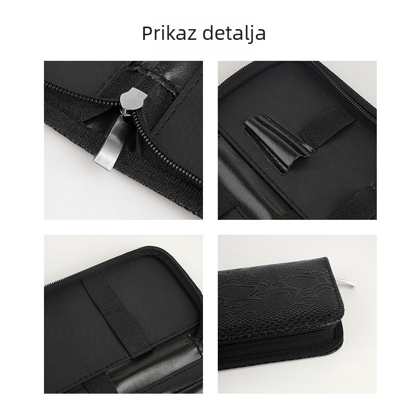 Kožna torba za pohranu alata za frizere, minimalistički dizajn, set od 7 škare