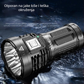 LED svjetiljka s 8 jezgri, ultrajaka za nužne situacije, vanjsku i kućnu upotrebu, prenosna, dugi domet zrake, radno svjetlo, patrola, punjiva