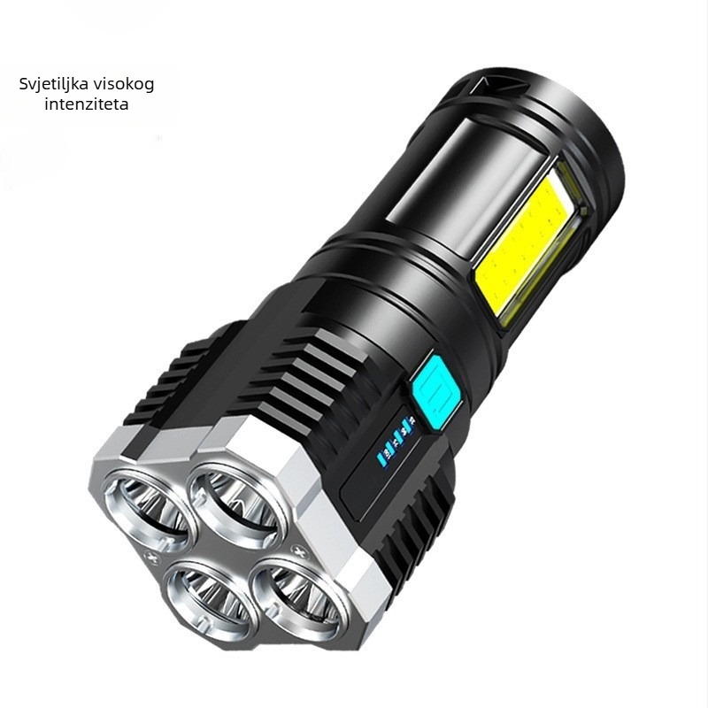 LED svjetiljka s 8 jezgri, ultrajaka za nužne situacije, vanjsku i kućnu upotrebu, prenosna, dugi domet zrake, radno svjetlo, patrola, punjiva