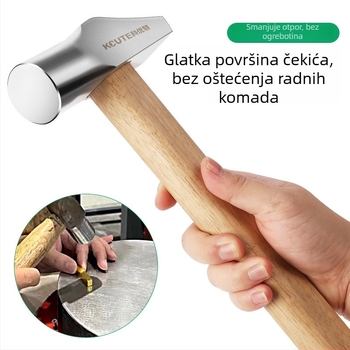 Kovački čekić s drvenom drškom, okruglom glavom, za graviranje nakita
