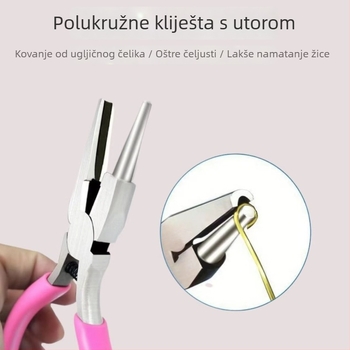 Klešta s devet igala, polugrobn sa žljebom i polukružna čeljust za navijanje žice — DIY alat