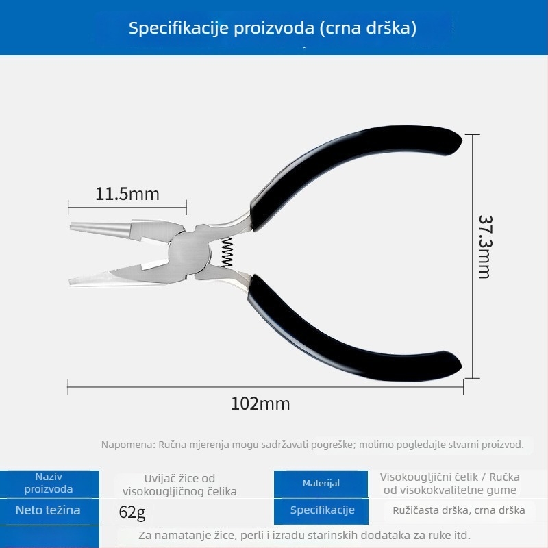 Klešta s devet igala, polugrobn sa žljebom i polukružna čeljust za navijanje žice — DIY alat