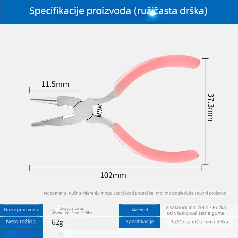 Klešta s devet igala, polugrobn sa žljebom i polukružna čeljust za navijanje žice — DIY alat