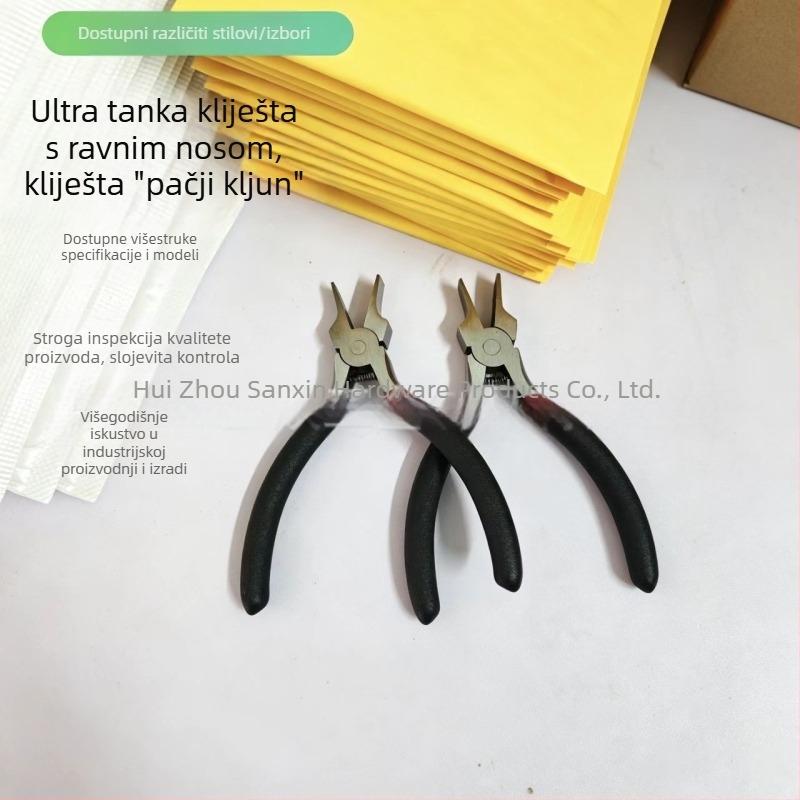 Sanxin višenamjenski kliješti, na skladištu, crno-crvena verzija, prilagodljivo, ultratanke kliješti s Ravnim nosom i kljunom