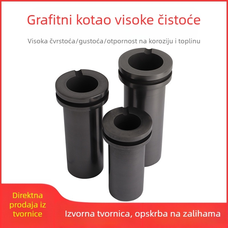 Grafitni lonac za visoke temperature, lonac s dvostrukim prstenom za taljenje zlata, srebra, bakra i aluminija, pribor za peć za taljenje