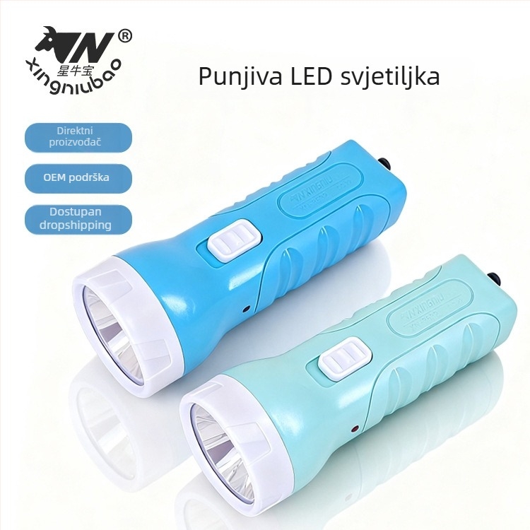 Xingniu Bao LED baterijska svjetiljka – snažna svjetlost s dugim dometom, mini za kućnu upotrebu, direktno priključivanje za punjenje, prenosno svjetlo za nužne situacije na otvorenom