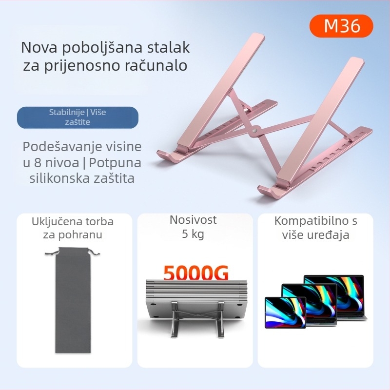 M3 serija aluminijski nosač za prijenosno računalo s hlađenjem