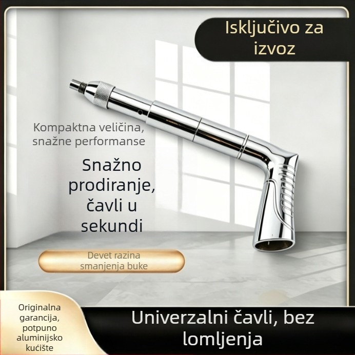 Unaprijeđeni pištolj za nokte s aluminijskom drškom za montažu plafona, tih alat za radove u drvetu i dekoraciju, universalni model za različite scenarije postavljanja plafona