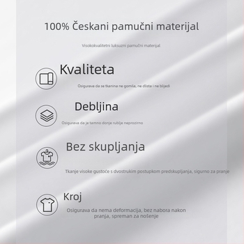 Muška tanka pamučna majica s dugim rukavima i okruglim izrezom, tanak sloj za jesen/zimu, uski kroj, svestrana.