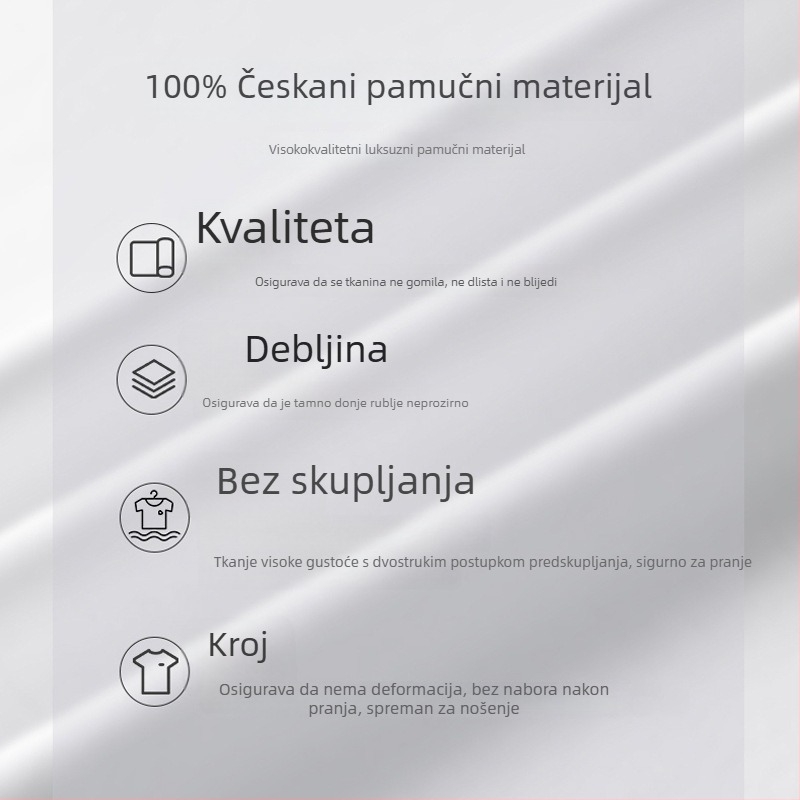 Muška tanka pamučna majica s dugim rukavima i okruglim izrezom, tanak sloj za jesen/zimu, uski kroj, svestrana.