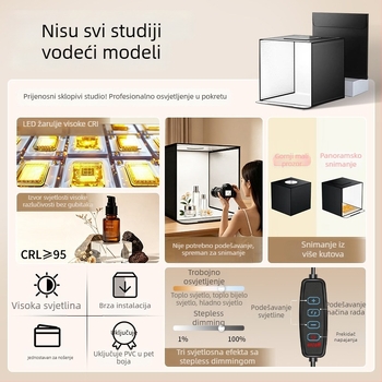 Ruifutu USB Foto-studio: Mala LED kutija za fotografiranje stil života s bijelom pozadinom, sklopiva kutija za mekano svjetlo