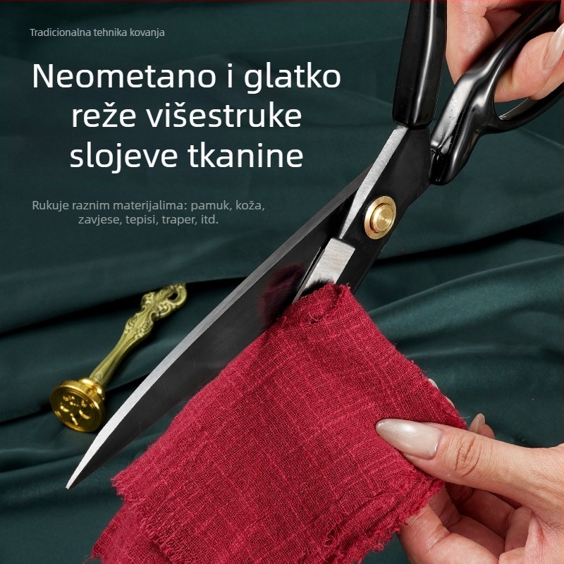 Profesionalne škarice za krojenje od čelika visokog mangana, za rezanje tkanina i kućno šivanje, velike 8–12 inča