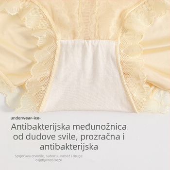 Ženske gaćice visokog struka za kontrolu trbuha, Ice Silk tkanina, s oblikom stražnjice u obliku breskve, prozračne, brzo sušeće, podstava od pamuka