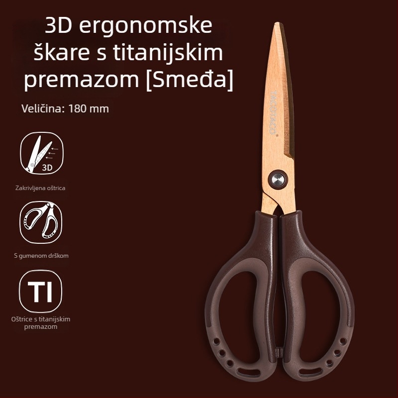 Tacotaco škarje s titanovim premazom i 3D dizajnom, štedi snagu, nehrđajući čelik, bez ljepila, sigurno otvaranje paketa, oštre i otporne na habanje