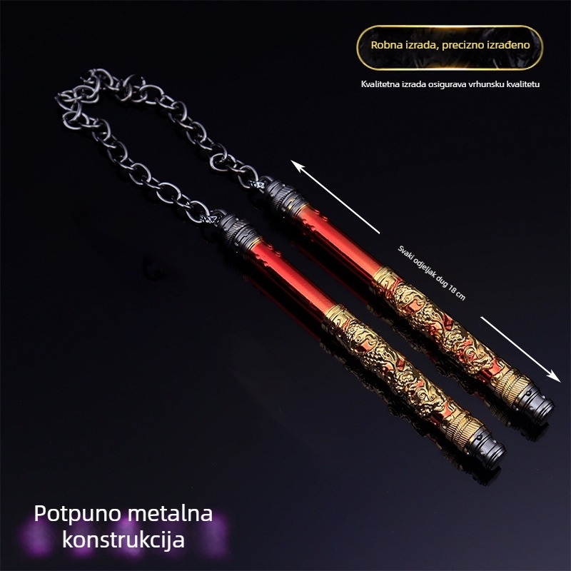 Metalni Shenlong nunchaku, nož s plamenom, Cold Front 26 – metalni ukrasni model