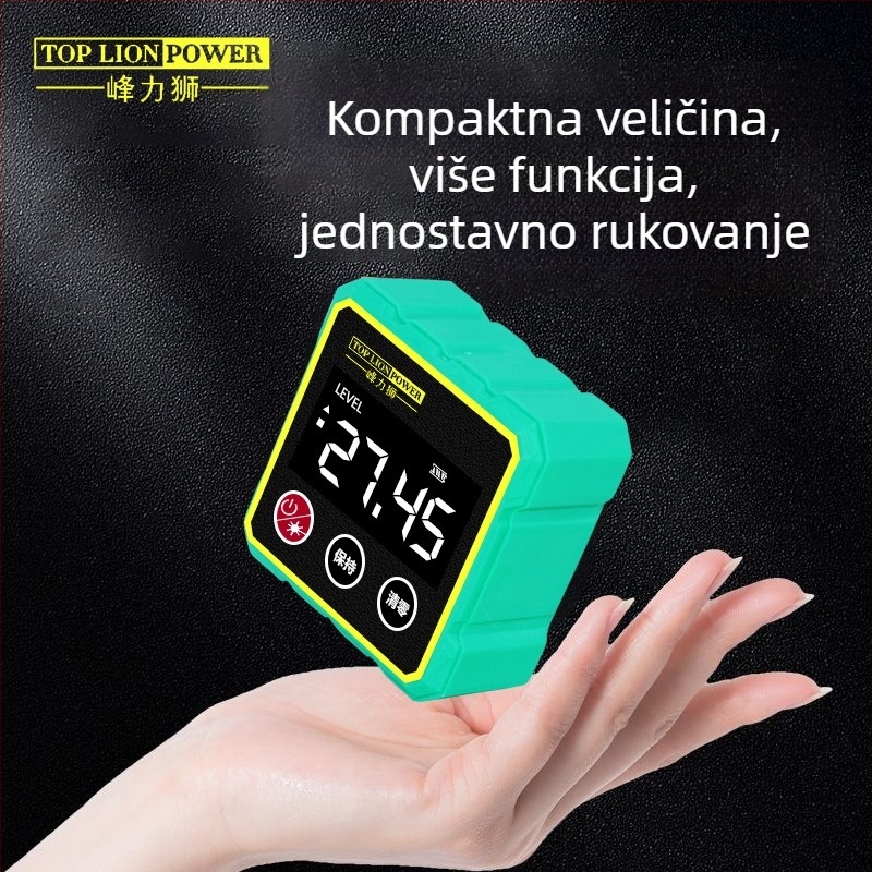 Digitalni inclinometar s magnetskom osnovom i elektroničkim nivom — digitalna kutomjera s prikazom za gradilišta