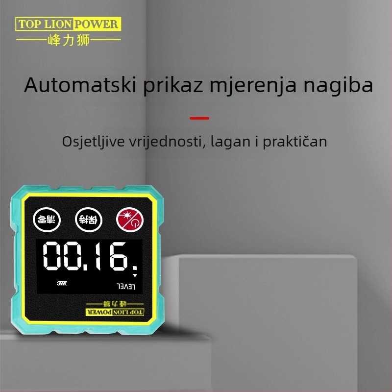 Digitalni inclinometar s magnetskom osnovom i elektroničkim nivom — digitalna kutomjera s prikazom za gradilišta