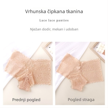 Ženske čipkaste gaćice, jednobojne, seksi, široka elastična traka, bezšivne
