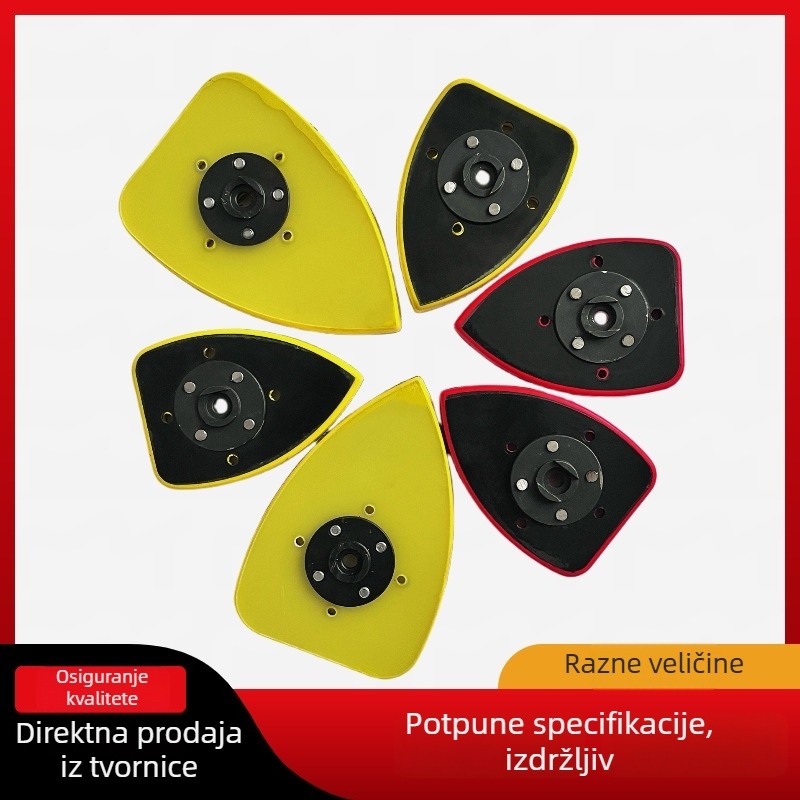 Pneumatski trokutasti brusni disk s PU pjenom bazom i Velcro diskom za poliranje