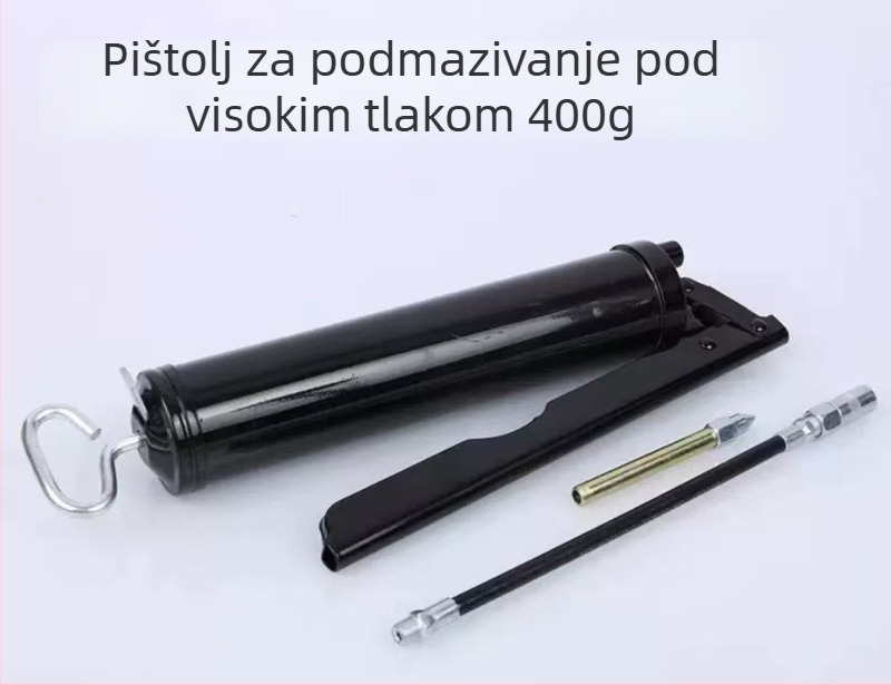 Ručni pištolj za mast 200/400 cm³, aluminijska glava, kartuš za mast u pakiranju, za održavanje opreme i strojeva