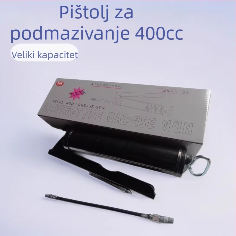 Ručni pištolj za mast 200/400 cm³, aluminijska glava, kartuš za mast u pakiranju, za održavanje opreme i strojeva