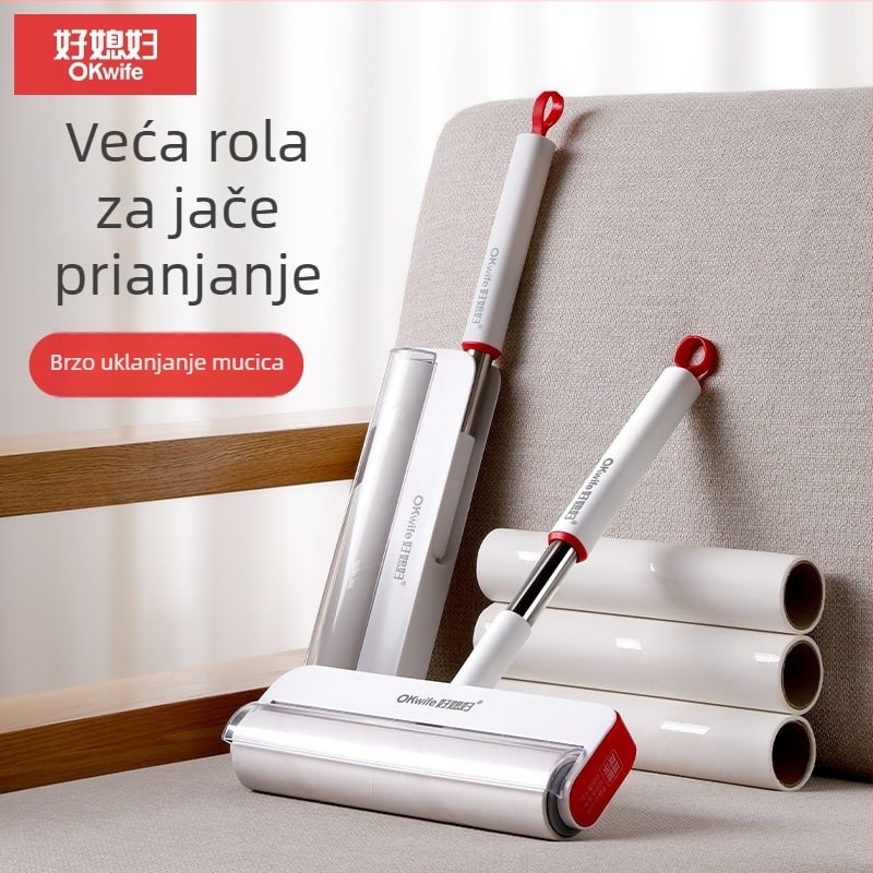 Good Housewife valjak za uklanjanje dlaka s dugačkom drškom, veliki kućni valjak za pod, uklanjanje prašine, dlaka i vlakana