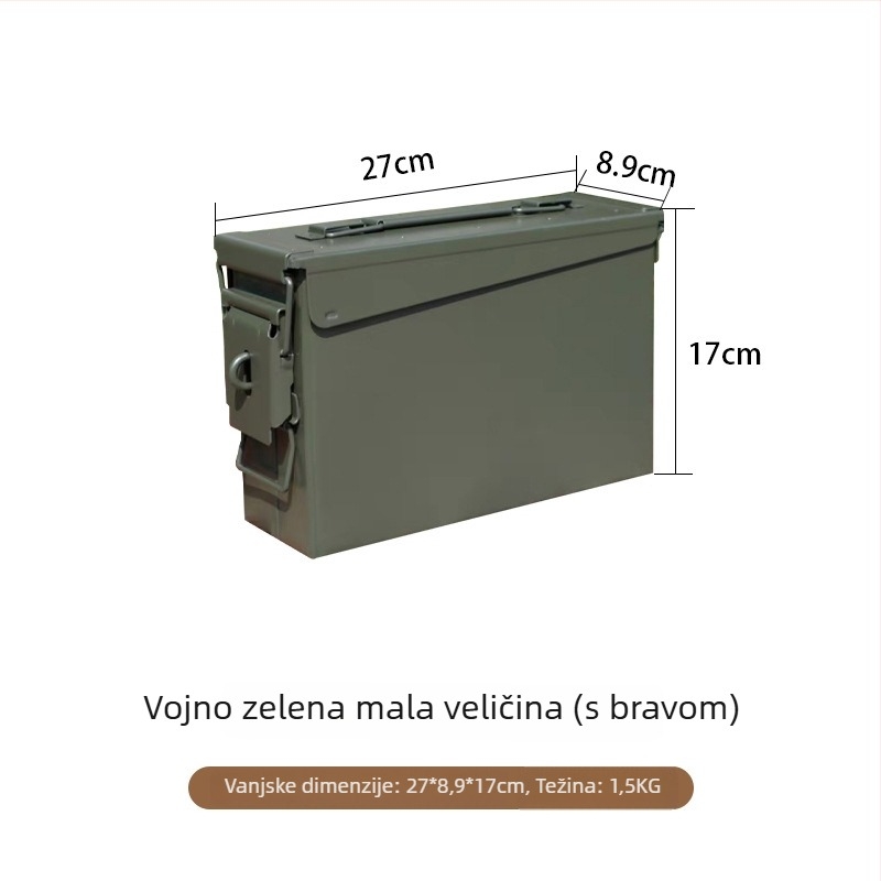 Metalna kutija za alate za automobil sa tri zaštite, zatvorena vatrootporna kutija za skladištenje litijevih baterija, prijenosna kutija za alate