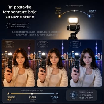 Magnetsko brzo otpuštajuće osvjetljenje za DJI Pocket 3/4 uz dodatak za beauty light