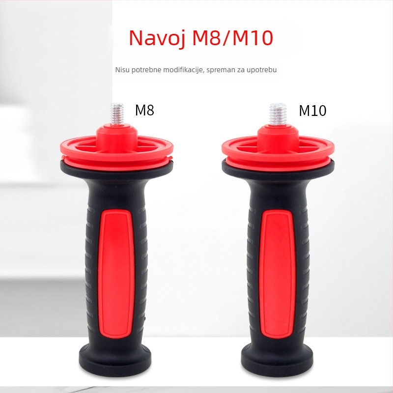 Drška za kutnu brusilicu 100/125 mm, M8/M10 navoj, plastična pomoćna drška za električni alat