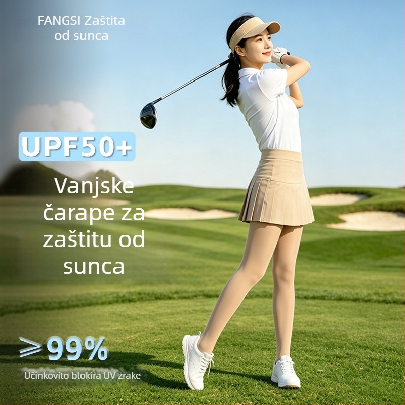 Ženske golf hlačne nogavice s UV zaštitom, tanke ljetne, UPF 50+, nježno zaglađivanje kože, bešavne