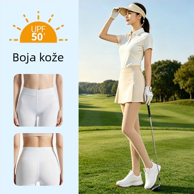 Ženske golf hlačne nogavice s UV zaštitom, tanke ljetne, UPF 50+, nježno zaglađivanje kože, bešavne
