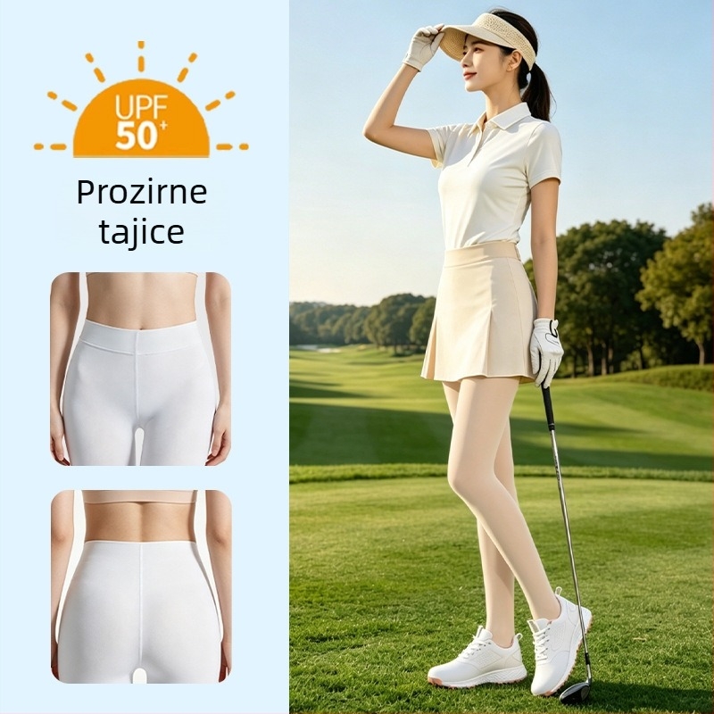 Ženske golf hlačne nogavice s UV zaštitom, tanke ljetne, UPF 50+, nježno zaglađivanje kože, bešavne