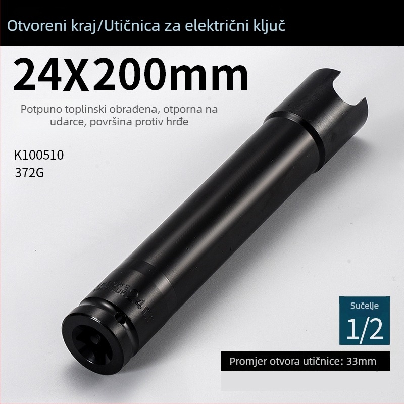 Set produženja 200 mm za električne i pneumatske ključeve, šestougaoni otvoreni nastavci