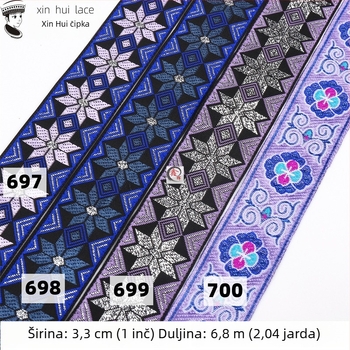 3,3 cm čipkasti ukrasni trak za Hanfu, antički stil vrpce za odjeću