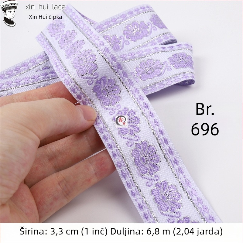 3,3 cm čipkasti ukrasni trak za Hanfu, antički stil vrpce za odjeću