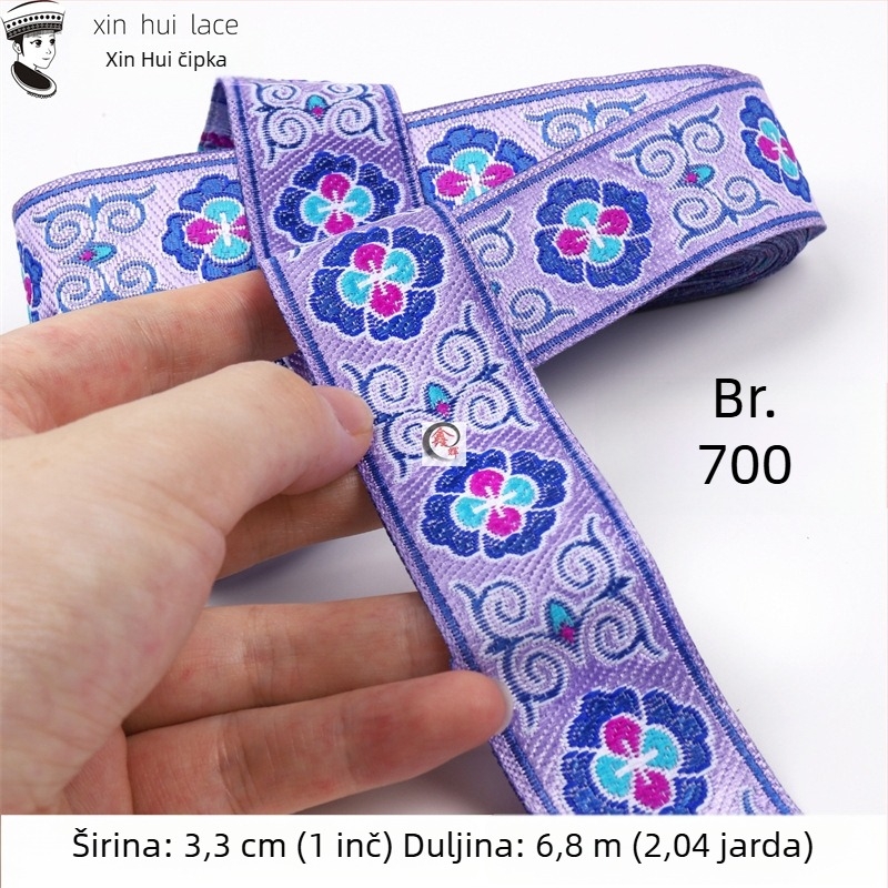3,3 cm čipkasti ukrasni trak za Hanfu, antički stil vrpce za odjeću