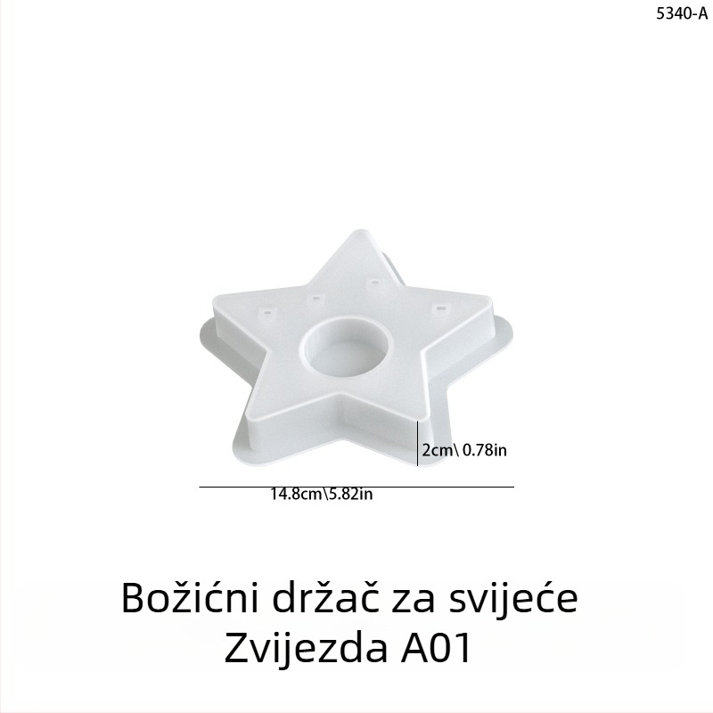 Silikonska forma za DIY aromatične gipsane svijeće i božićne figurice: božićno drvce, jelen, Djed Božićnjak, snježnjak