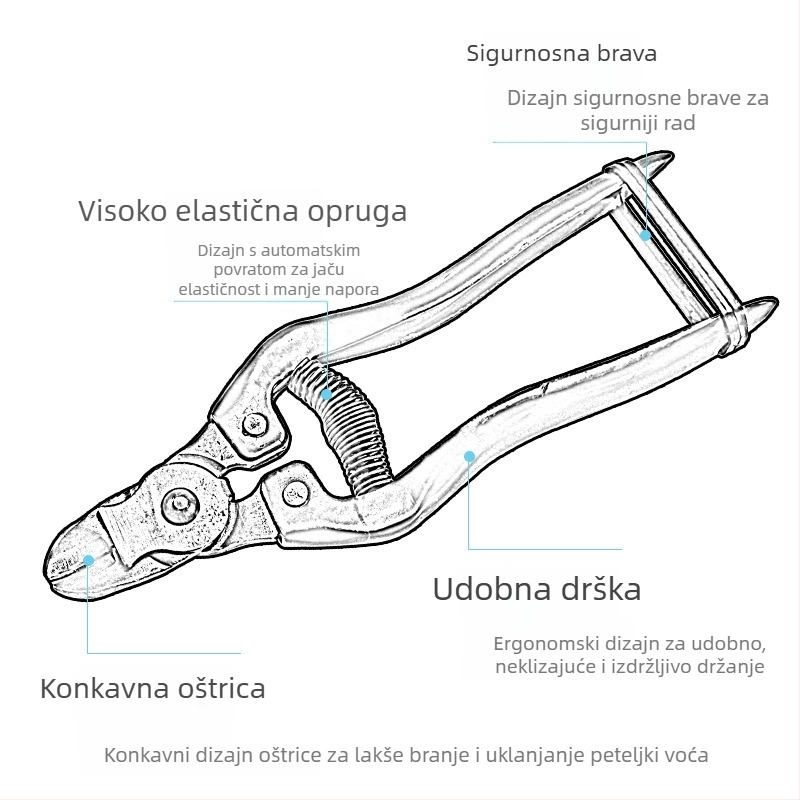 Škare za citruse u obliku gnijezda, škare za berbu rajčice, škare za naranče navelle, škare za stabla, škare za voćna stabla, škare za branje voća, tanke škare za voće