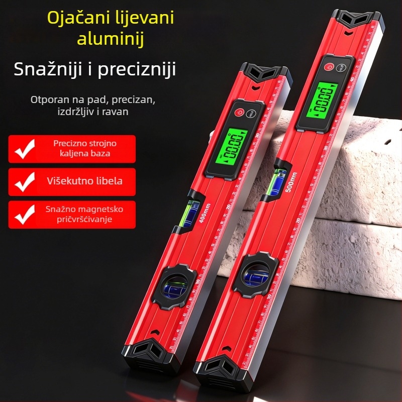 Visoko precizan magnetski digitalni libel s velikim zaslonom, profesionalne klase, otporna na padove, izrađena od debele aluminijske legure